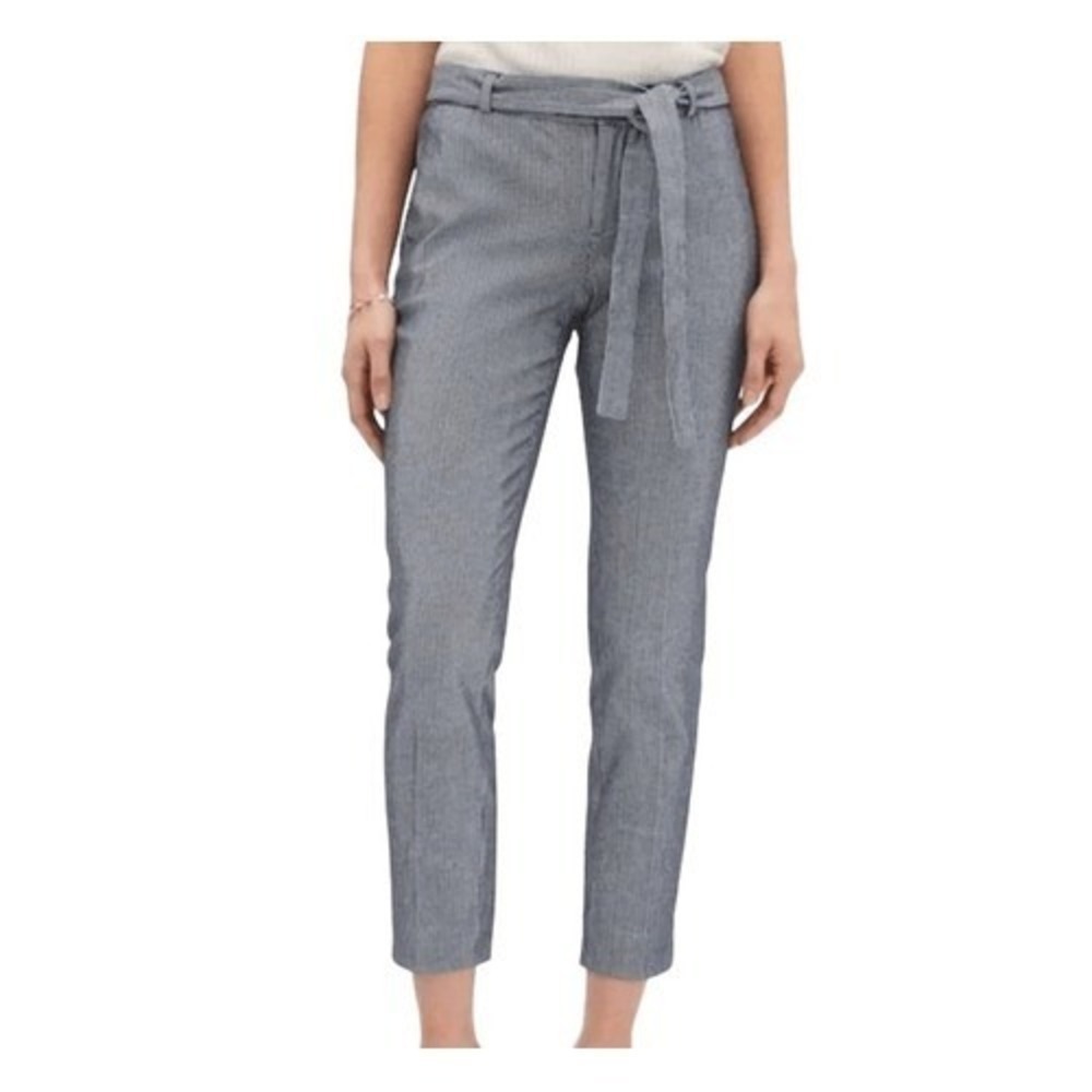 Banana Republic Avery High Rise Striped Ankle Pants Belted Size 10